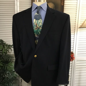 NAVY BLUE BRASS BUTTON SPORT COAT JACKET BLAZER